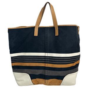Coach F31382 Hadley Canvas Leather Stripe Duffle Tote Handbag Purse - READ